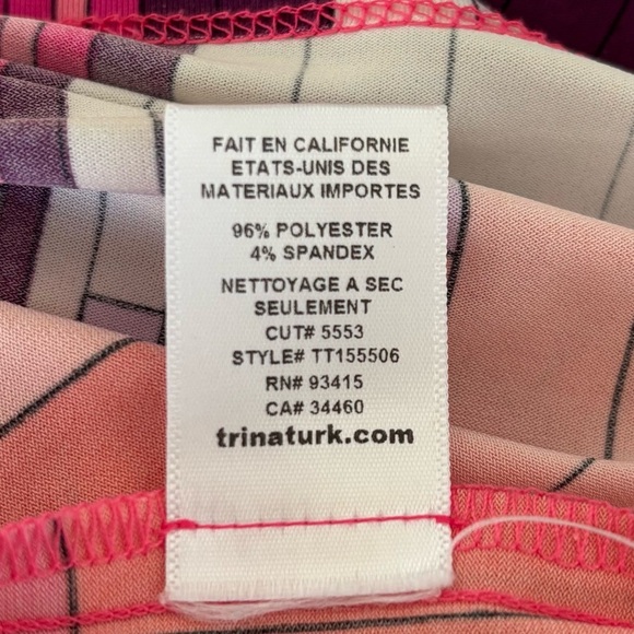 Trina Turk Catina Multicolor Cut Out Cold Shoulder Sleeve Low Back Dress Size S - Picture 9 of 11